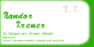 nandor kremer business card